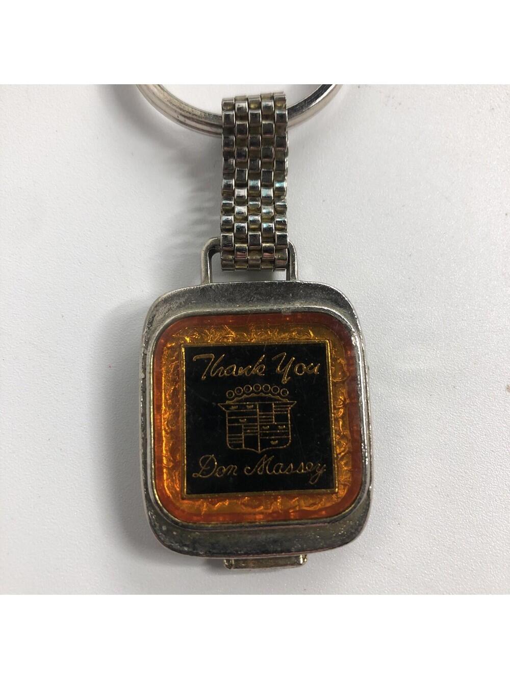 Don Massey Cadillac Plymouth MI Keychain, Vintage Michigan Caddy Key Ring